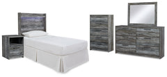 Hoover Furniture Outlet - Ashley Furniture - Baystorm Twin Panel Headboard Bed, Dresser, Mirror and Nightstand - Twin Panel Headboard Bed, Dresser, Mirror and Nightstand - B221B74