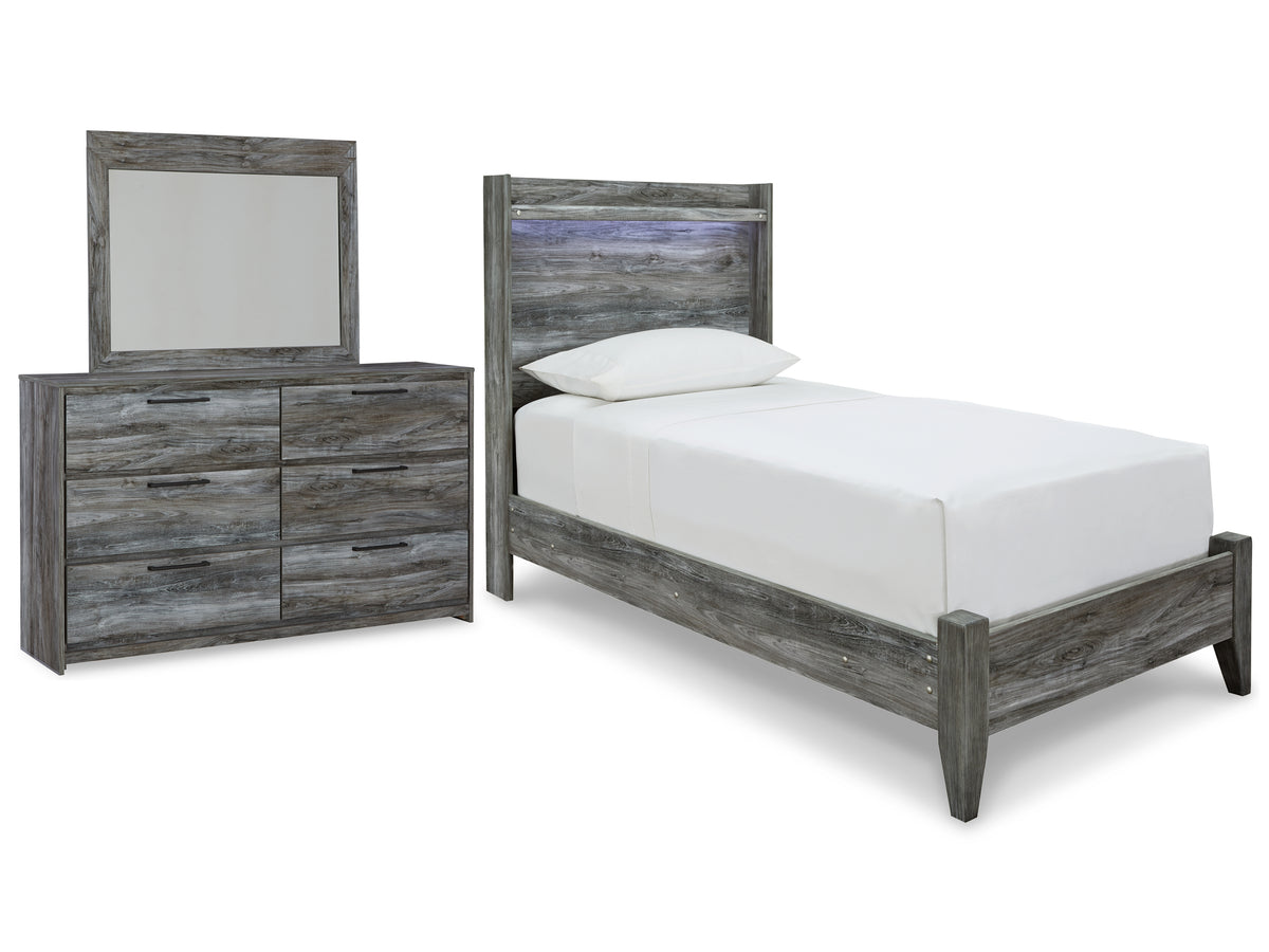 Hoover Furniture Outlet - Ashley Furniture - Baystorm Twin Panel Bed, Dresser and Mirror - Twin Panel Bed, Dresser and Mirror - B221B68