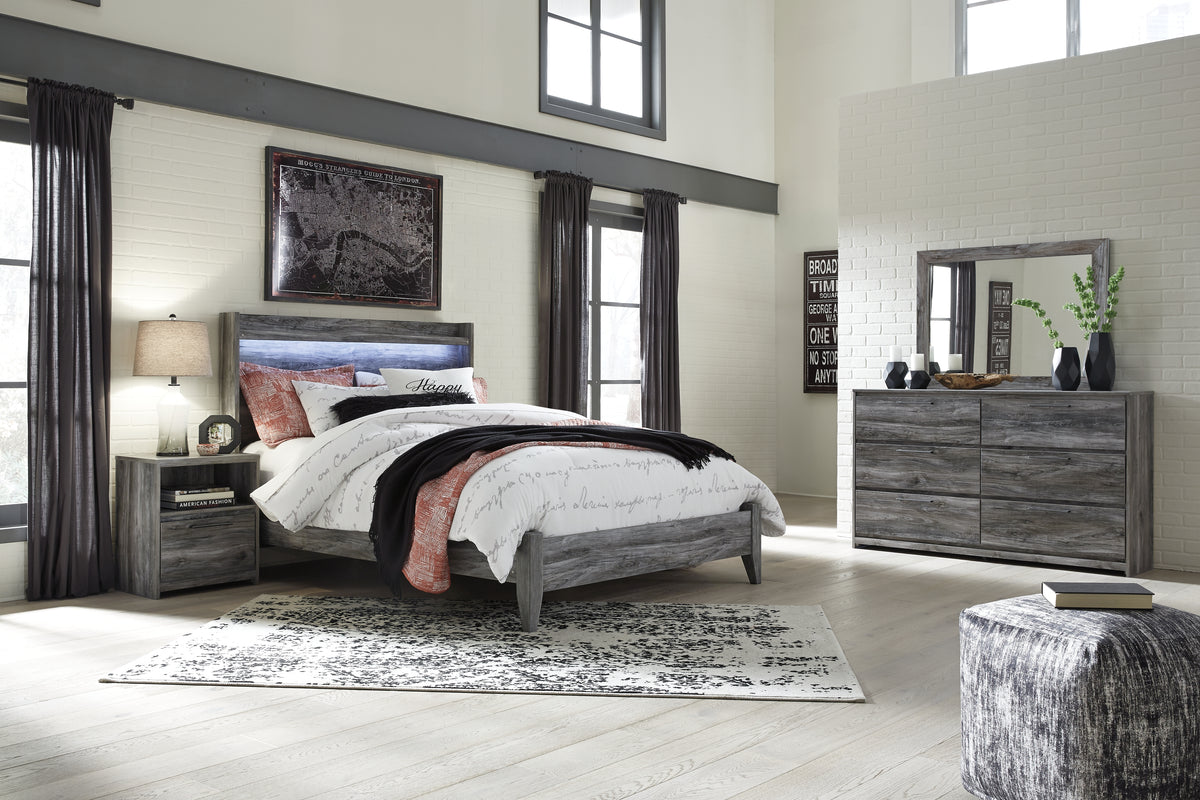 Hoover Furniture Outlet - Ashley Furniture - Baystorm Queen Panel Bed, Dresser, Mirror and Nightstand - Queen Panel Bed, Dresser, Mirror and Nightstand - B221B17