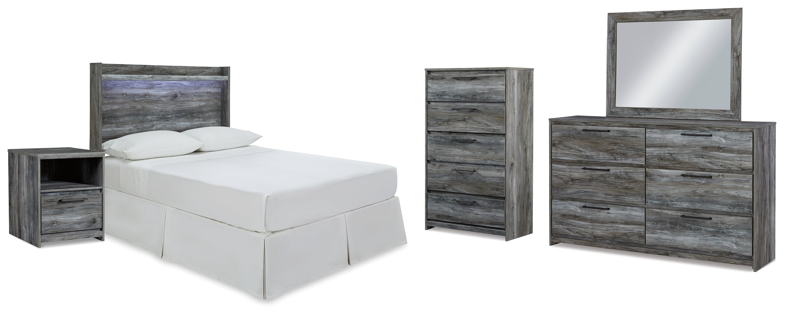 Hoover Furniture Outlet - Ashley Furniture - Baystorm Full Panel Headboard Bed. Dresser, Mirror, Chest and Nightstand - Full Panel Headboard Bed. Dresser, Mirror, Chest and Nightstand - B221B73