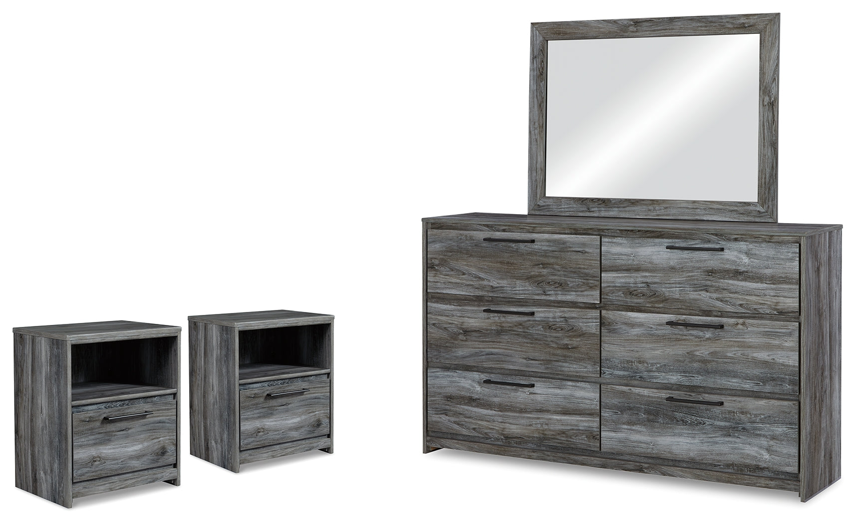 Hoover Furniture Outlet - Ashley Furniture - Baystorm Dresser, Mirror and 2 Nightstands - Dresser, Mirror and 2 Nightstands - B221B64