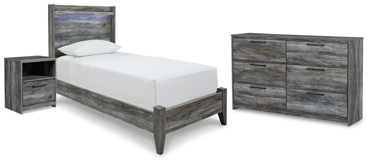 Hoover Furniture Outlet - Ashley Furniture - Baystorm Twin Panel Bed, Dresser and Nightstand - Twin Panel Bed, Dresser and Nightstand - B221B71