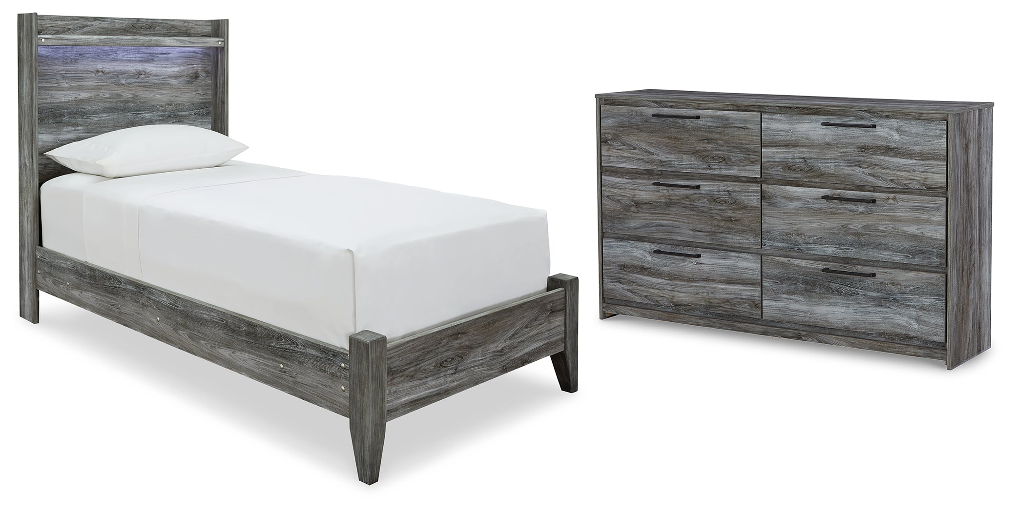 Hoover Furniture Outlet - Ashley Furniture - Baystorm Twin Panel Bed and Dresser - Twin Panel Bed and Dresser - B221B63