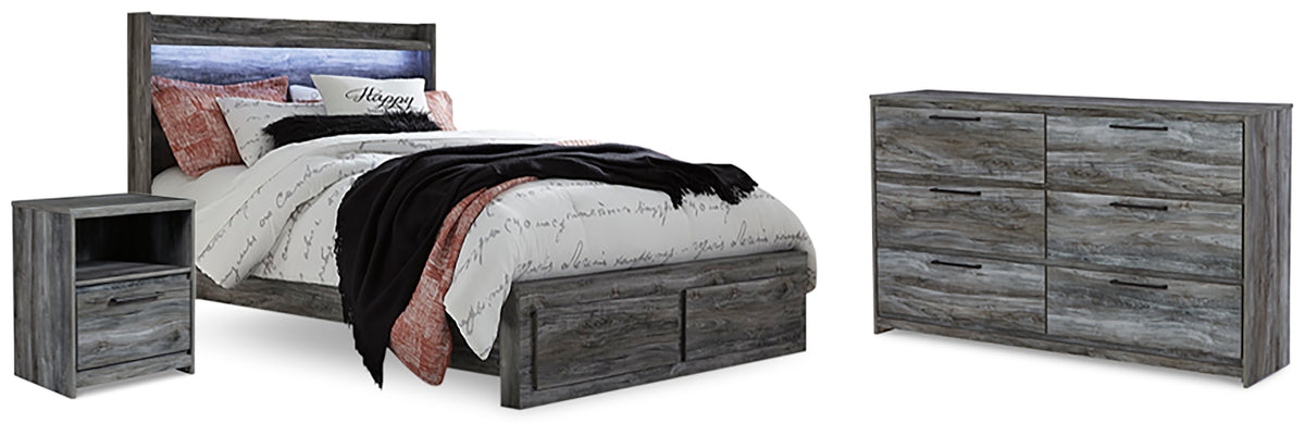 Hoover Furniture Outlet - Ashley Furniture - Baystorm Queen Panel Storage Bed, Dresser and Nightstand - Queen Panel Storage Bed, Dresser and Nightstand - B221B48