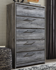 Hoover Furniture Outlet - Ashley Furniture - Baystorm Chest of Drawers - Five Drawer Chest / Gray - B221-46