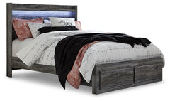 Hoover Furniture Outlet - Ashley Furniture - Baystorm Queen Panel Storage Bed and Nightstand - Queen Panel Storage Bed and Nightstand / Gray - B221B87