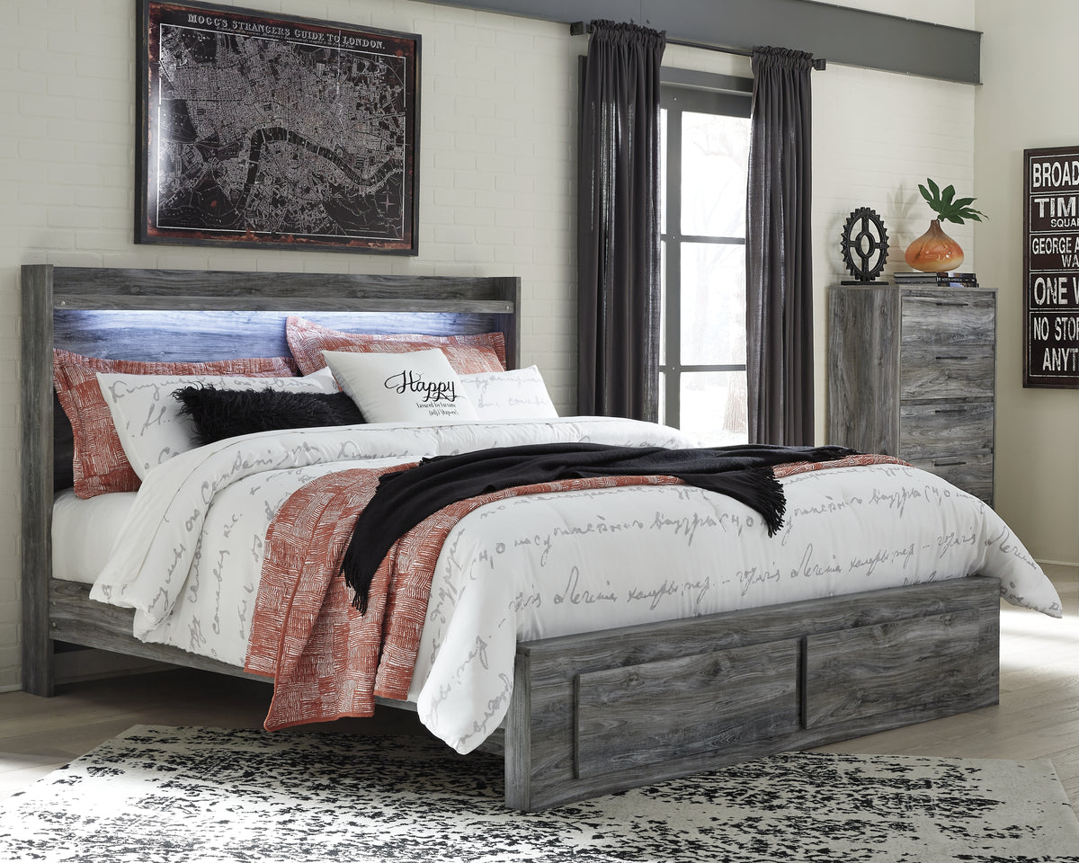 Hoover Furniture Outlet - Ashley Furniture - Baystorm King Panel Storage Bed with Chest - King Panel Storage Bed with Chest - B221B37