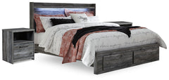 Hoover Furniture Outlet - Ashley Furniture - Baystorm King Panel Storage Bed and 2 Nightstands - King Panel Storage Bed and 2 Nightstands - B221B55