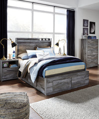 Hoover Furniture Outlet - Ashley Furniture - Baystorm Full Panel Bed with 4 Storage Drawers - Full Panel Bed with 4 Storage Drawers / Gray - B221B25