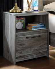 Hoover Furniture Outlet - Ashley Furniture - Baystorm Nightstand - One Drawer Night Stand / Gray - B221-91