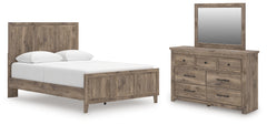 Hoover Furniture Outlet - Ashley Furniture - Rusticott Queen Panel Bed, Dresser and Mirror - Queen Panel Bed, Dresser and Mirror - PCB2260B3