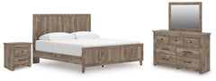 Hoover Furniture Outlet - Ashley Furniture - Rusticott King Panel Bed, Dresser, Mirror and Nightstand - King Panel Bed, Dresser, Mirror and Nightstand - PCB2260B11