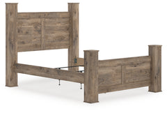 Hoover Furniture Outlet - Ashley Furniture - Rusticott Queen Poster Bed - Queen Poster Bed - PCB2260B4