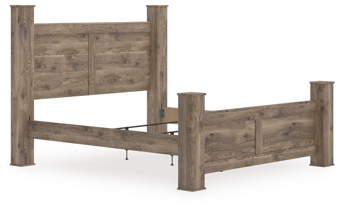 Hoover Furniture Outlet - Ashley Furniture - Rusticott King Poster Bed - King Poster Bed - PCB2260B7
