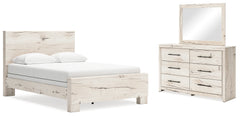 Hoover Furniture Outlet - Ashley Furniture - Lawroy Queen Panel Bed, Dresser and Mirror - Queen Panel Bed, Dresser and Mirror - B2310B3
