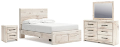 Hoover Furniture Outlet - Ashley Furniture - Lawroy Full Panel Storage Bed, Dresser, Mirror and Nightstand - Full Panel Storage Bed, Dresser, Mirror and Nightstand - B2310B54