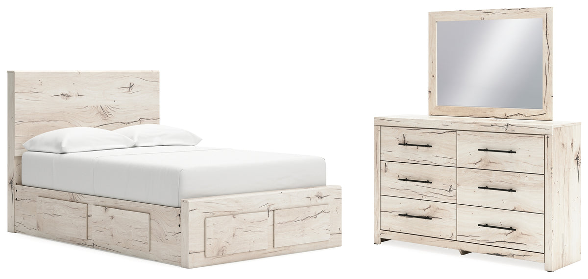 Hoover Furniture Outlet - Ashley Furniture - Lawroy Full Panel Storage Bed, Dresser and Mirror - Full Panel Storage Bed, Dresser and Mirror - B2310B37