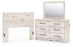 Hoover Furniture Outlet - Ashley Furniture - Lawroy Full Panel Headboard, Dresser and Mirror - Full Panel Headboard, Dresser and Mirror - B2310B28