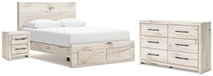 Hoover Furniture Outlet - Ashley Furniture - Lawroy Queen Storage Bed, Dresser and Nightstand - Queen Storage Bed, Dresser and Nightstand - B2310B38