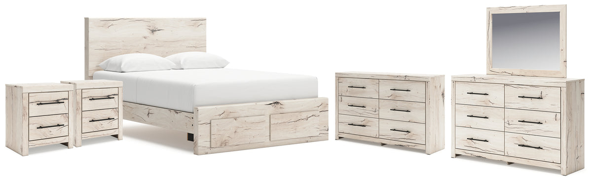 Hoover Furniture Outlet - Ashley Furniture - Lawroy Queen Storage Bed, 2 Dressers, Mirror and 2 Nightstands - Queen Storage Bed, 2 Dressers, Mirror and 2 Nightstands - B2310B49