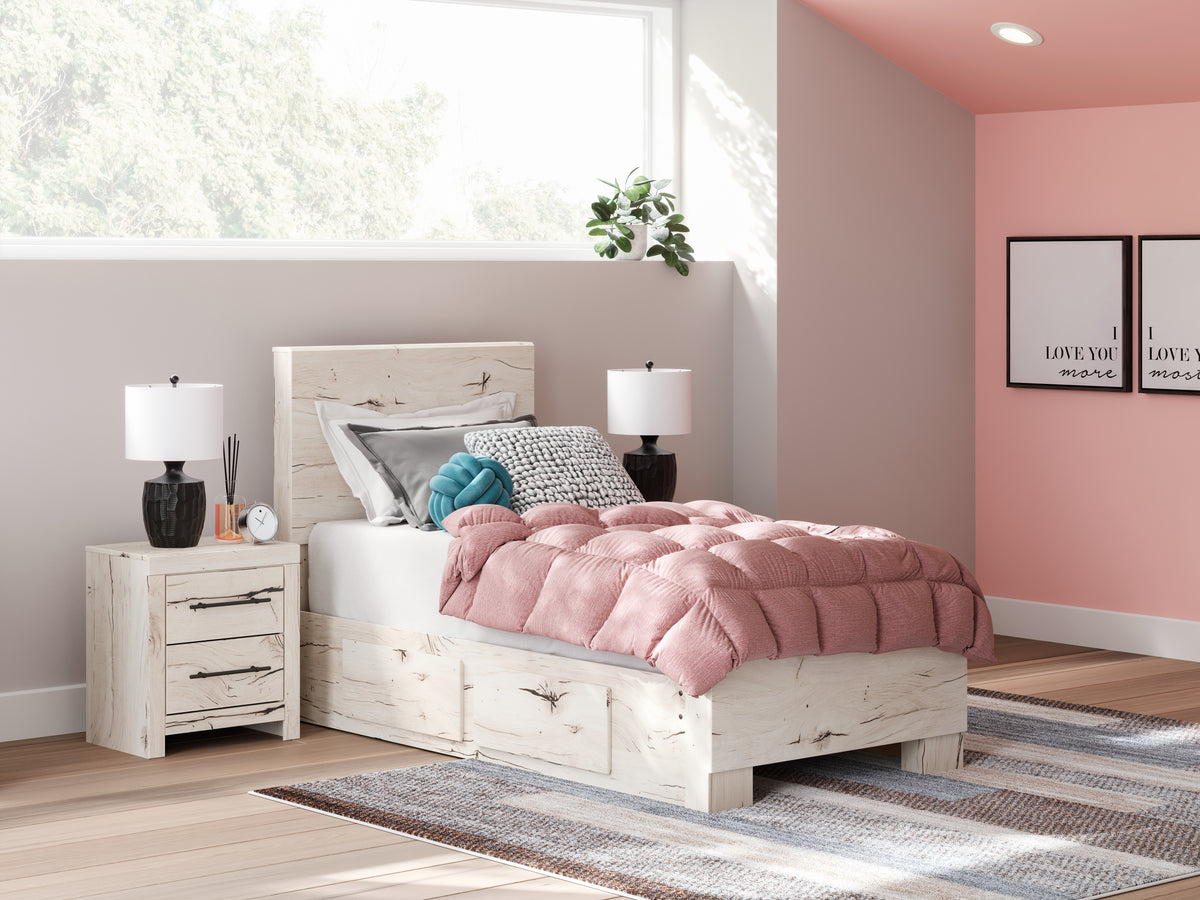 Hoover Furniture Outlet - Ashley Furniture - Lawroy Twin Panel Bed with Storage - Twin Panel Bed with Storage - B2310B23