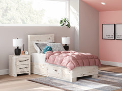 Hoover Furniture Outlet - Ashley Furniture - Lawroy Twin Panel Bed with Storage - Twin Panel Bed with Storage - B2310B23