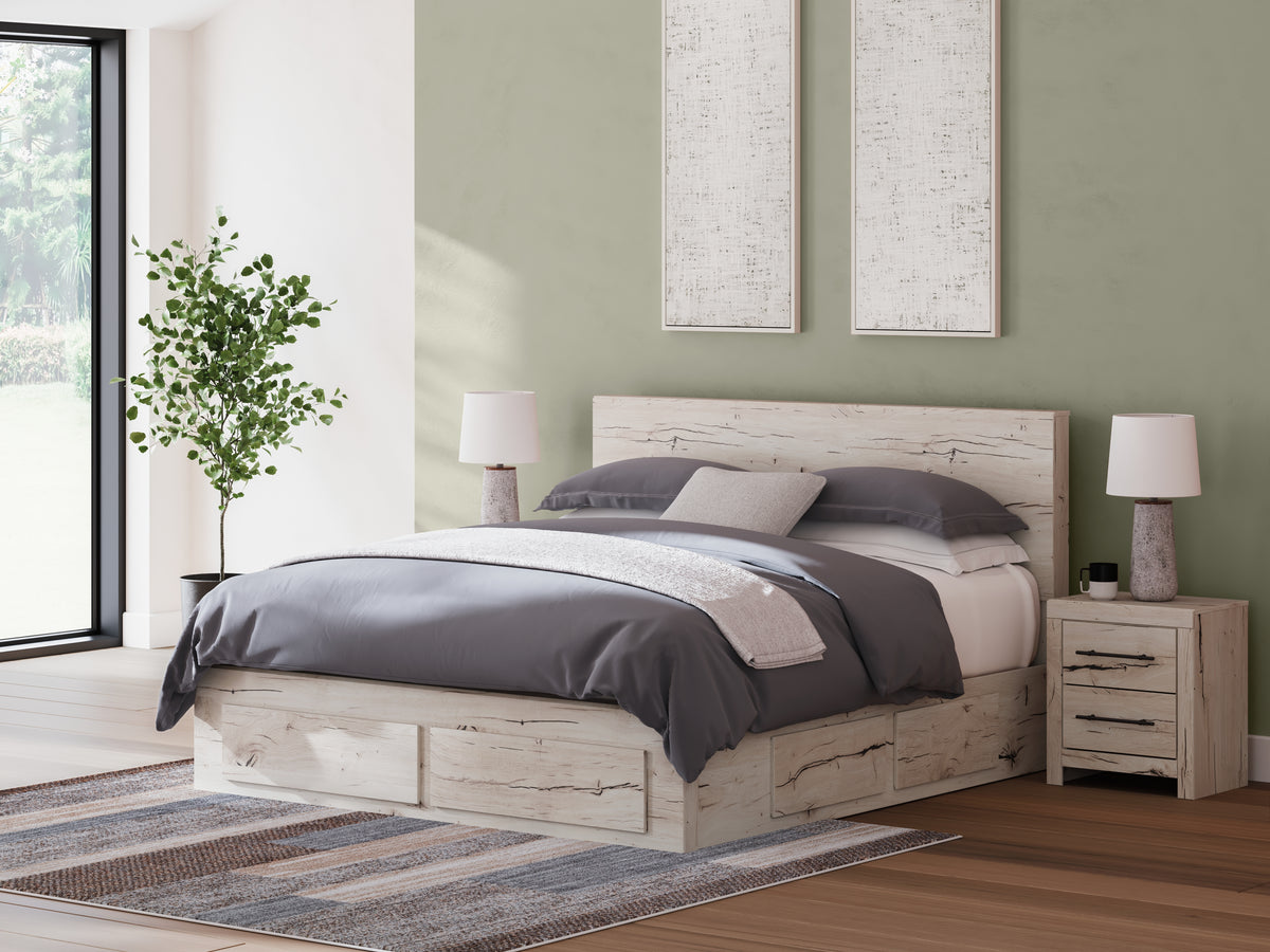 Hoover Furniture Outlet - Ashley Furniture - Lawroy King Panel Storage Bed - King Panel Storage Bed - B2310B14