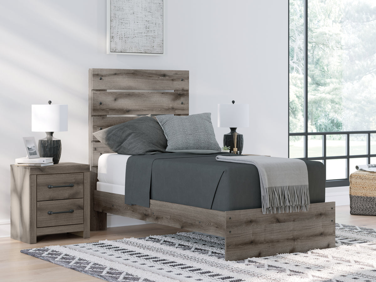 Hoover Furniture Outlet - Ashley Furniture - Graystorm Twin Panel Bed - Twin Panel Bed - PCB2405B12