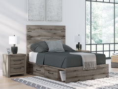 Hoover Furniture Outlet - Ashley Furniture - Graystorm Full Panel Bed with Storage - Full Panel Bed with Storage - PCB2405B17