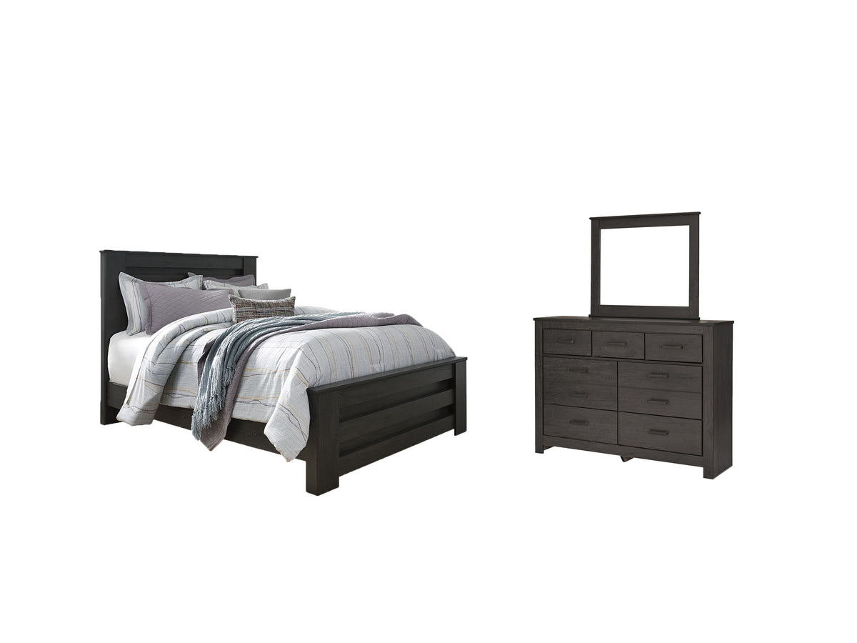 Hoover Furniture Outlet - Ashley Furniture - Brinxton Queen Panel Bed, Dresser and Mirror - Queen Panel Bed, Dresser and Mirror - B249B3