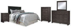 Hoover Furniture Outlet - Ashley Furniture - Brinxton King Panel Headboard, Dresser, Mirror, Chest and 2 Nightstands - King Panel Headboard, Dresser, Mirror, Chest and 2 Nightstands - B249B15