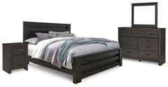 Hoover Furniture Outlet - Ashley Furniture - Brinxton King Panel Bed, Dresser, Mirror and Nightstand - King Panel Bed, Dresser, Mirror and Nightstand - B249B8