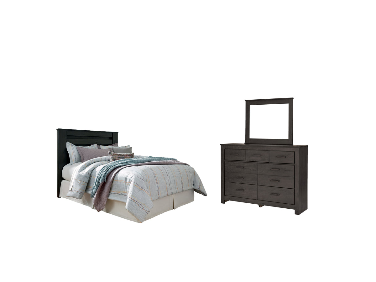 Hoover Furniture Outlet - Ashley Furniture - Brinxton King/California King Panel Headboard, Dresser and Mirror - King/California King Panel Headboard, Dresser and Mirror - B249B17