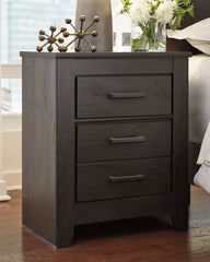 Hoover Furniture Outlet - Ashley Furniture - Brinxton Nightstand - Two Drawer Night Stand / Charcoal - B249-92