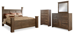 Hoover Furniture Outlet - Ashley Furniture - Juararo King Poster Bed, Dresser, Mirror and Chest - King Poster Bed, Dresser, Mirror and Chest - B251B37