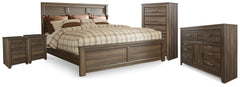 Hoover Furniture Outlet - Ashley Furniture - Juararo King Panel Bed, Dresser, Chest and 2 Nightstands - King Panel Bed, Dresser, Chest and 2 Nightstands - B251B39