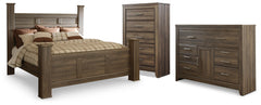 Hoover Furniture Outlet - Ashley Furniture - Juararo King Poster Bed, Dresser and Chest - King Poster Bed, Dresser and Chest - B251B54
