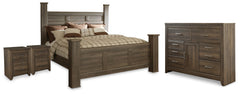 Hoover Furniture Outlet - Ashley Furniture - Juararo California King Poster Bed, Dresser and 2 Nightstands - California King Poster Bed, Dresser and 2 Nightstands - B251B47
