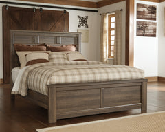 Hoover Furniture Outlet - Ashley Furniture - Juararo Queen Panel Bed - Queen Panel Bed / Dark Brown - B251B6