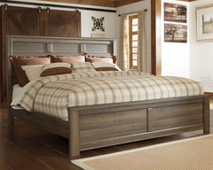 Hoover Furniture Outlet - Ashley Furniture - Juararo California King Panel Bed - California King Panel Bed / Dark Brown - B251B14