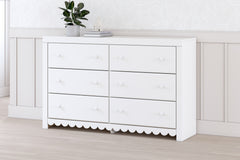 Hoover Furniture Outlet - Ashley Furniture - Mollviney Dresser - Six Drawer Dresser / White - B2540-31