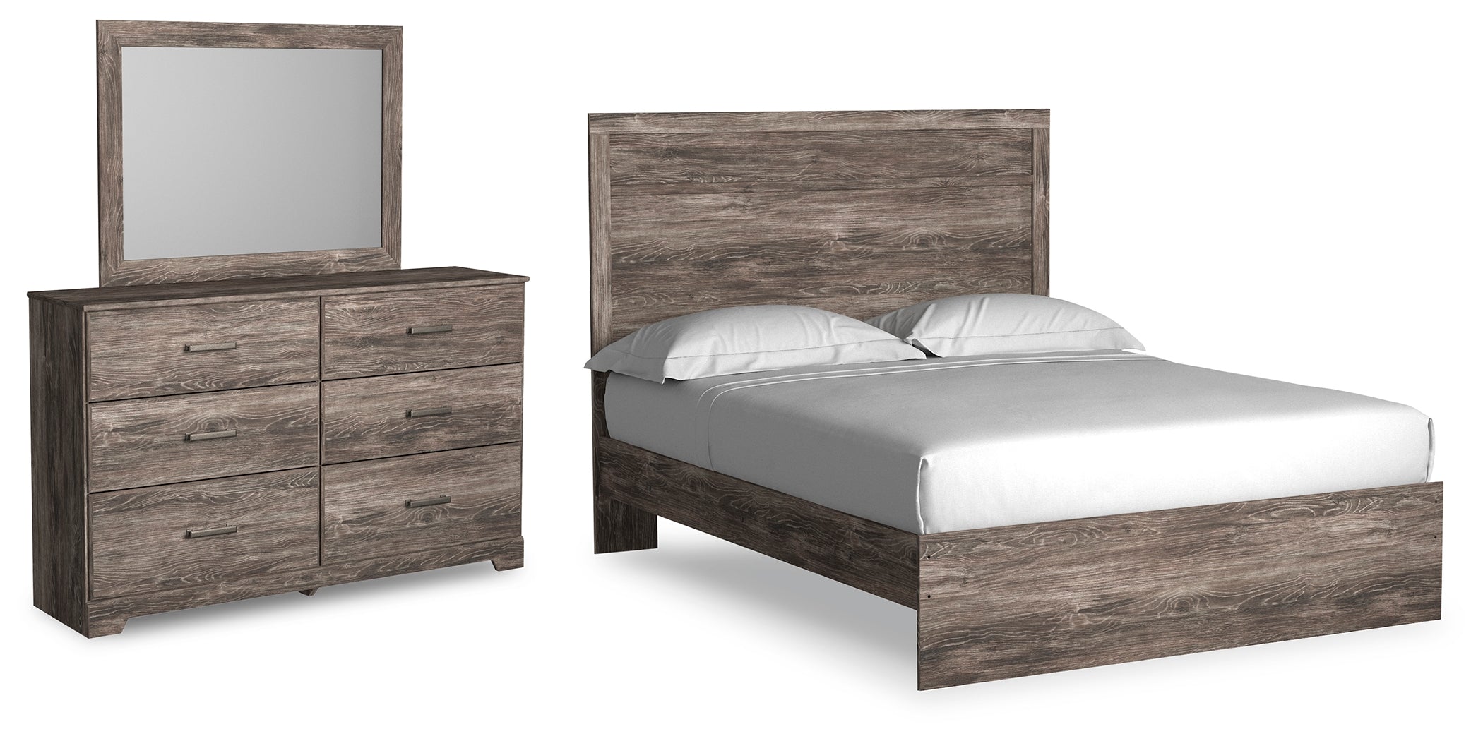 Hoover Furniture Outlet - Ashley Furniture - Ralinksi Queen Panel Bed, Dresser and Mirror - Queen Panel Bed, Dresser and Mirror - B2587B6