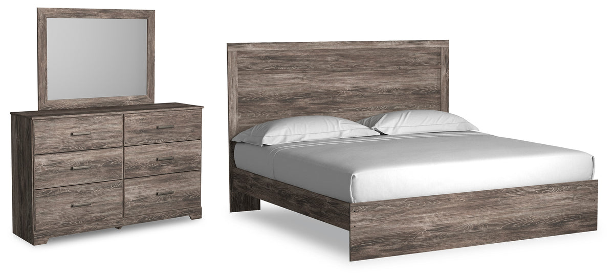 Hoover Furniture Outlet - Ashley Furniture - Ralinksi King Panel Bed, Dresser and Mirror - King Panel Bed, Dresser and Mirror - B2587B13