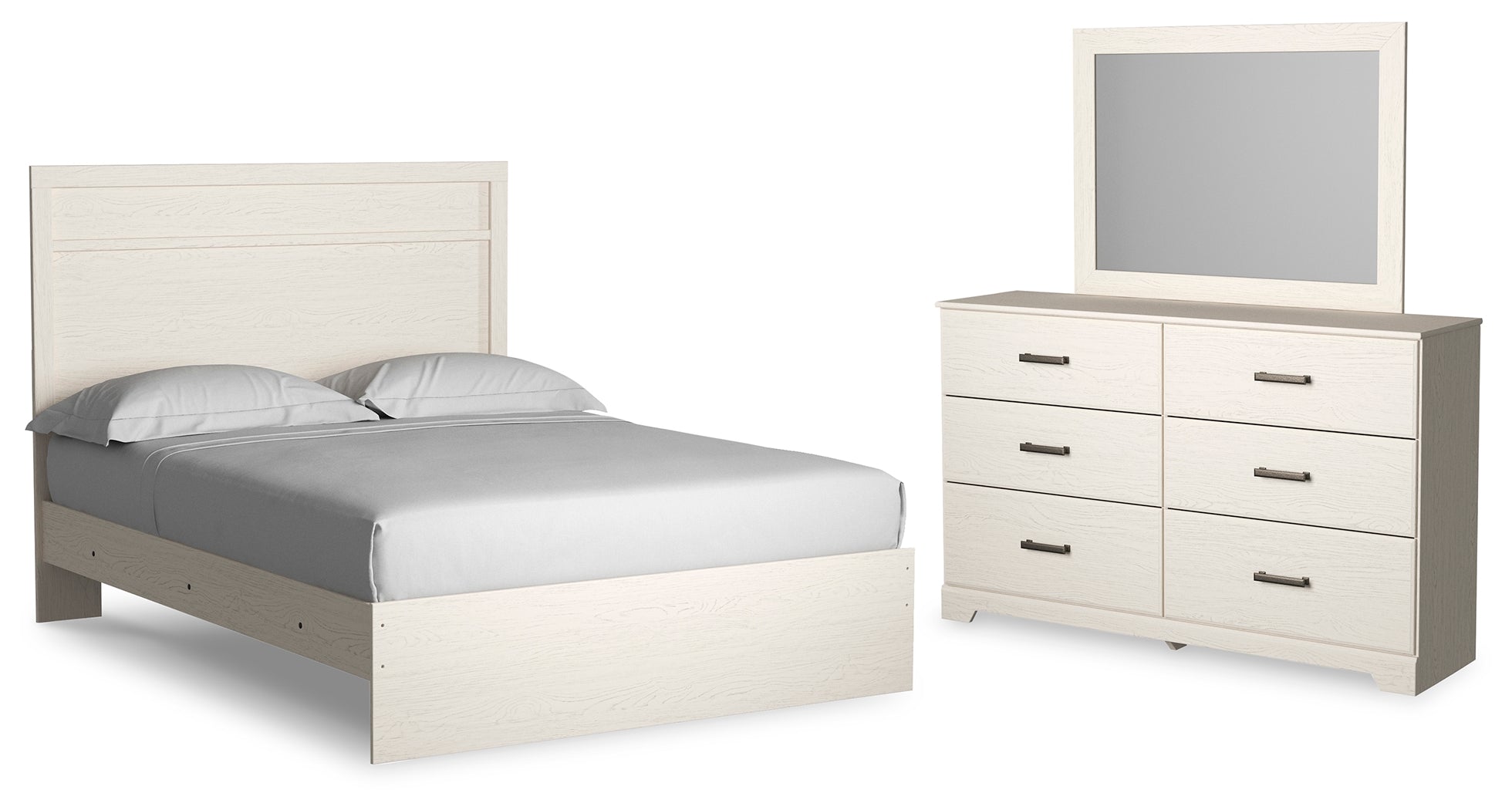 Hoover Furniture Outlet - Ashley Furniture - Stelsie Queen Panel Bed, Dresser and Mirror - Queen Panel Bed, Dresser and Mirror - B2588B6