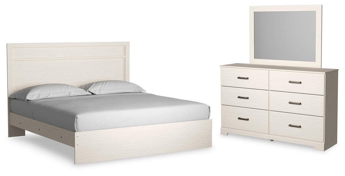 Hoover Furniture Outlet - Ashley Furniture - Stelsie King Panel Bed, Dresser and Mirror - King Panel Bed, Dresser and Mirror - B2588B14