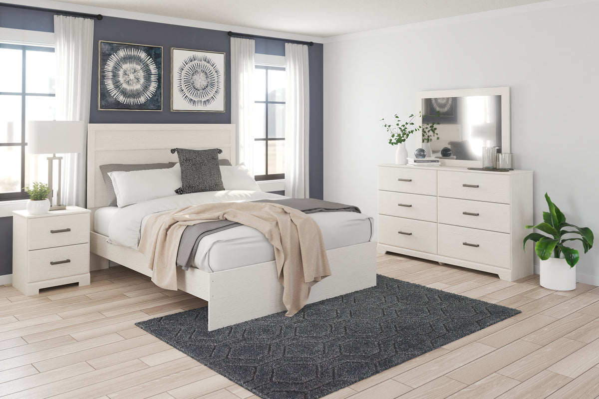 Hoover Furniture Outlet - Ashley Furniture - Stelsie Queen Panel Bed - Queen Panel Bed / White - B2588B2