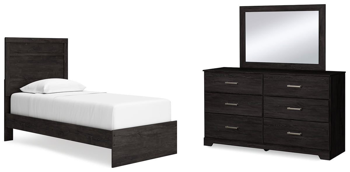 Hoover Furniture Outlet - Ashley Furniture - Belachime Twin Panel Bed, Dresser and Mirror - Twin Panel Bed, Dresser and Mirror - B2589B12