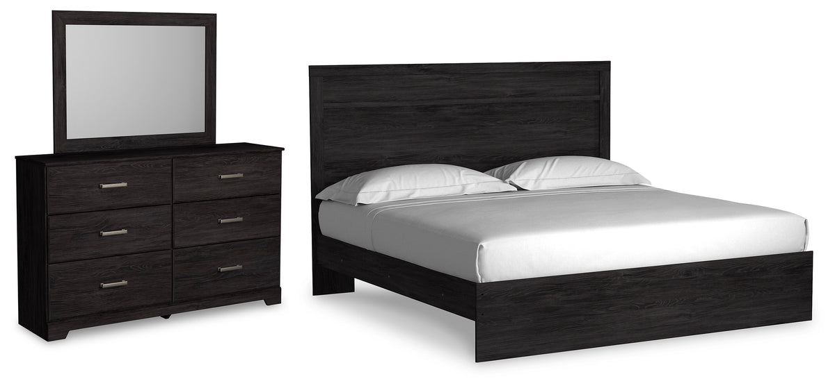 Hoover Furniture Outlet - Ashley Furniture - Belachime King Panel Bed, Dresser and Mirror - King Panel Bed, Dresser and Mirror - B2589B13