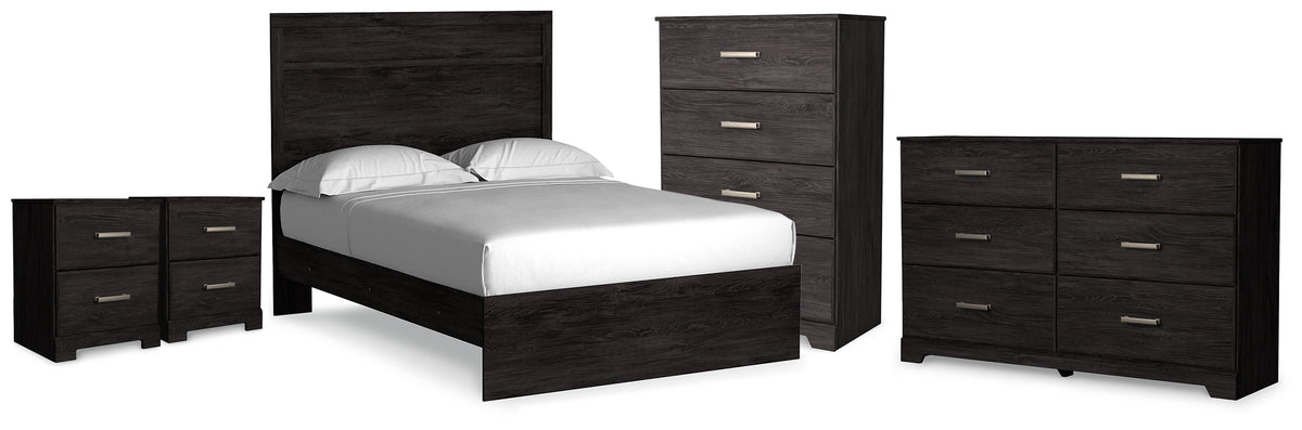 Hoover Furniture Outlet - Ashley Furniture - Belachime Full Panel Bed, Dresser, Chest and 2 Nightstands - Full Panel Bed, Dresser, Chest and 2 Nightstands - B2589B19