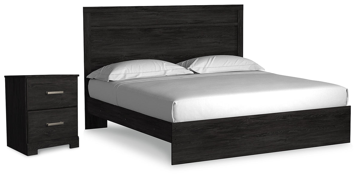 Hoover Furniture Outlet - Ashley Furniture - Belachime King Panel Bed and Nightstand - King Panel Bed and Nightstand - B2589B9
